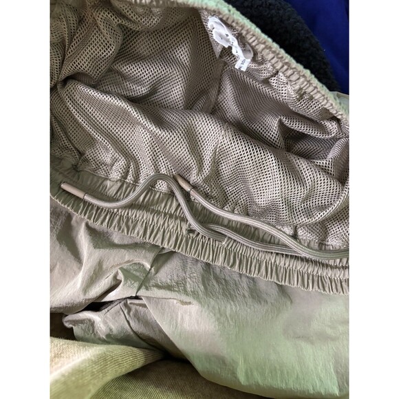 Good American Tan Beige Shine Boyfriend Wind Pants‎ Joggers Women's Size 1 S - Picture 7 of 8